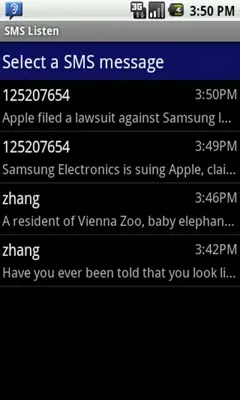 SMS Listen android App screenshot 1